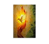 HKXXMTQMM Decorazione murale cristiana - Pentecoste - Spirito Santo che scende come fiamme - Decorazione murale con design contemporaneo, 30 x 45 cm