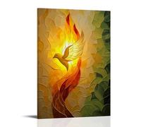 HKXXMTQMM Decorazione murale cristiana - Pentecoste - Spirito Santo che scende come fiamme - Decorazione murale da appendere 20 x 30 cm