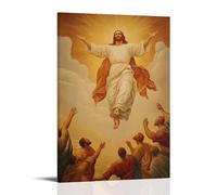 HKXXMTQMM Decorazione murale da appendere alla parete con immagine di Ascensione di Cristo che sorge nella gloria celeste, decorazione da parete, 50 x 75 cm