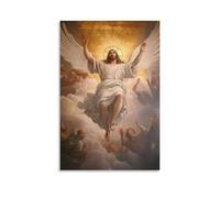 HKXXMTQMM Decorazione murale da appendere alla parete con immagine di Ascensione di Cristo che sorge nella gloria celeste, decorazione da parete, 50 x 75 cm