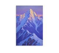 HKXXMTQMM Decorazione murale da appendere con cresta innevata all'alba che si illumina contemporaneamente, 30 x 45 cm