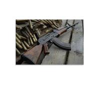 HKXXMTQMM Military Weapons AK-47 - Decorazione artistica da parete contemporanea, con immagine di The Icon of Battlefield Reliability, 50 x 75 cm