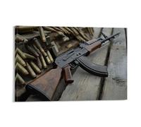 HKXXMTQMM Military Weapons AK-47 - Decorazione artistica da parete contemporanea, con immagine di The Icon of Battlefield Reliability, 60 x 90 cm