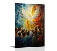 HKXXMTQMM Murale cristiano - Pentecoste, la discesa dello Spirito Santo contemporaneo, decorazione murale - 20 x 30 cm