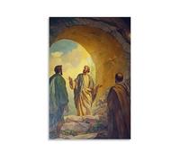 HKXXMTQMM Murale cristiano - Resurrezione Gloria - La tomba vuota contemporanea da appendere - Decorazione murale design 20 x 30 cm