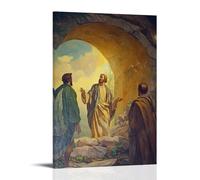 HKXXMTQMM Murale cristiano - Resurrezione Gloria - La tomba vuota contemporanea da appendere - Decorazione murale design 40 x 60 cm
