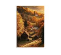 HKXXMTQMM Paesaggio - Autunno sussurri nella campagna boemia contemporanea da appendere - Decorazione murale design 30 x 45 cm