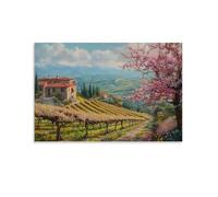 HKXXMTQMM Paesaggio - Fiori primaverili in un vigneto italiano, arte contemporanea da appendere - decorazione murale design 50 x 75 cm
