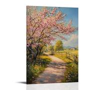 HKXXMTQMM Paesaggio - fiori primaverili nella campagna francese contemporanea da appendere - decorazione murale design 50 x 75 cm