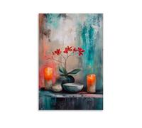 HKXXMTQMM Pittura artistica zen con natura morta per studio di yoga e decorazione per la casa, arte contemporanea da appendere alla parete, design decorativo 50 x 75 cm