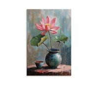 HKXXMTQMM Pittura artistica zen con natura morta per studio di yoga e decorazione per la casa, arte contemporanea da appendere alla parete, design decorativo, 20 x 30 cm