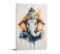 HKXXMTQMM Pittura minimalista ad acquerello di Ganesha, per spazi zen e tranquilli, decorazione artistica da parete, design decorativo da parete, 60 x 90 cm
