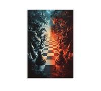 HKXXMTQMM Poster a scacchi, Dark Vs Light, The Eternal Duel, decorazione murale contemporanea, 40 x 60 cm