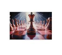 HKXXMTQMM Poster a scacchi Royal Gambit - Uno scontro di corone - Decorazione murale contemporanea - Design decorativo da parete 50 x 75 cm