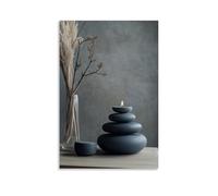 HKXXMTQMM Poster da appendere alla parete, motivo "Calm Zen, natura morta per studi di yoga e sale di meditazione silenziose", decorazione murale, 40 x 60 cm