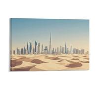 HKXXMTQMM Poster della città di Dubai dove gli skylines futuristici incontrano le sabbie del deserto, arte contemporanea da appendere alla parete, design decorativo, 20 x 30 cm
