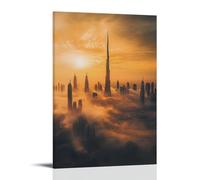 HKXXMTQMM Poster della città di Dubai - Dove il deserto incontra lo skyline futuristico contemporaneo, da appendere, decorazione murale, 60 x 90 cm