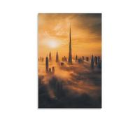 HKXXMTQMM Poster della città di Dubai - Dove il deserto incontra lo skyline futuristico contemporaneo, da appendere, decorazione murale, 40 x 60 cm