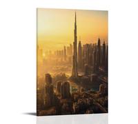 HKXXMTQMM Poster della città di Dubai, dove le meraviglie moderne incontrano le sabbie del deserto, arte contemporanea da appendere alla parete, design decorativo, 30 x 45 cm