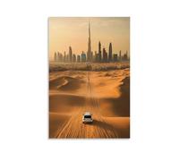 HKXXMTQMM Poster della città di Dubai, dove le meraviglie moderne incontrano le sabbie del deserto, arte contemporanea da appendere alla parete, design decorativo, 30 x 45 cm