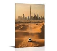 HKXXMTQMM Poster della città di Dubai, dove le meraviglie moderne incontrano le sabbie del deserto, arte contemporanea da appendere alla parete, design decorativo, 40 x 60 cm
