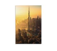 HKXXMTQMM Poster della città di Dubai, dove le meraviglie moderne incontrano le sabbie del deserto, arte contemporanea da appendere alla parete, design decorativo, 40 x 60 cm