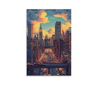 HKXXMTQMM Poster della città di New York, giungla di cemento dove i sogni sono fatti, arte contemporanea da appendere, decorazione murale, 50 x 75 cm