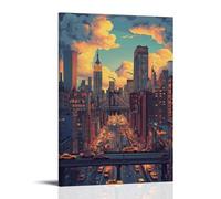 HKXXMTQMM Poster della città di New York, giungla di cemento dove i sogni sono fatti, arte contemporanea da appendere alla parete, design decorativo, 60 x 90 cm
