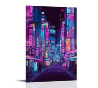 HKXXMTQMM Poster della città di Tokyo - Neon Dreams in the City of Tomorrow - Decorazione murale da appendere, design moderno, 60 x 90 cm