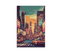 HKXXMTQMM Poster della città - New York - La città che non dorme mai - arte contemporanea da appendere alla parete - Design murale decorativo 40 x 60 cm