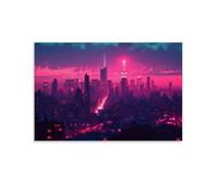 HKXXMTQMM Poster della città - New York Pulse - La città che non dorme mai - Decorazione murale contemporanea - Design murale 20 x 30 cm