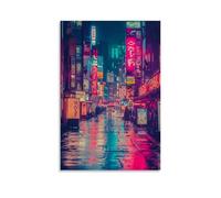 HKXXMTQMM Poster della città - Tokyo Neon Dreams - Where Tradition Meets Futurism Contemporary Hanging Wall Art - Decorazione murale 60 x 90 cm