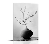 HKXXMTQMM Stampa Zen in bianco e nero con vita morta per parete minimalista e contemporanea, decorazione murale, 40 x 60 cm