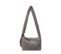 HKYBCF Borsa a tracolla Puffer Borsa a tracolla trapuntata con in tinta unita, grande capacità, imbottita in cotone e piumino(Grey)