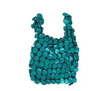 HKYBCF Borsa Polso Nodo Borsa portaoggetti pieghettata, bolla di espansione, elastico Paddy, mini borse elastiche flessibili for la spesa grande capacità(Dark green)