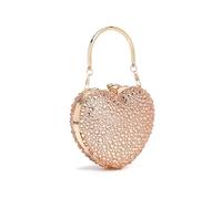 HKYBCF Borse con strass Borsa a tracolla con manico in strass, da sera, for festa di nozze, a forma cuore, intarsi diamanti e cristalli(Color 3)