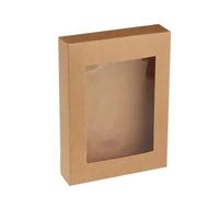 HKYBCF Scatola di imballaggio 10Pcs DIY Vintage Box Cake Package With Window Candy Wrapping Bag Wedding Birthday Valentine's Day per torte(Brown,14.5x10.5x2.5cm)