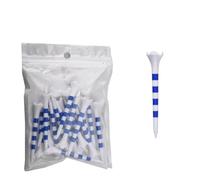 HKYBCF Tee da Golf T-Shirt da Golf 20 Pezzi, 70 mm/83,0 mm, a Righe Colorate, Set di Accessori in plastica Durevole a Quattro forchette for Uomo e Donna(Blue 70mm20pcs)