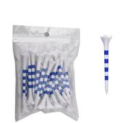 HKYBCF Tee da Golf T-Shirt da Golf 20 Pezzi, 70 mm/83,0 mm, a Righe Colorate, Set di Accessori in plastica Durevole a Quattro forchette for Uomo e Donna(Blue 83.0mm20pcs)