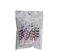 HKYBCF Tee da Golf T-Shirt da Golf 20 Pezzi, 70 mm/83,0 mm, a Righe Colorate, Set di Accessori in plastica Durevole a Quattro forchette for Uomo e Donna(Random Color 70mm)