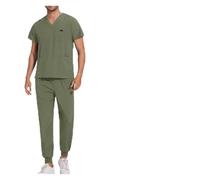 HKYBCF Uniforme da infermiera Work Top Pants Medical Scrubs Nurse Uniforms Unisex Nursing Set Men Wear Jogger Man para donna(Dark Green,M)