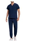 HKYBCF Uniforme da infermiera Work Top Pants Medical Scrubs Nurse Uniforms Unisex Nursing Set Men Wear Jogger Man para donna(Dark Blue,M)