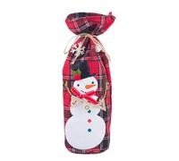 HKYFNNBW - Coperture natalizie per bottiglie di vino, decorazioni natalizie con Babbo Natale, pupazzo di neve, plaid per bottiglie di vino, decorazioni da tavolo, Rosso, 34cm*15.5cm/13.39''*6.1'',
