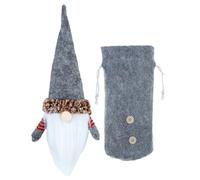 HKYFNNBW - Coperture natalizie per bottiglie di vino, decorazioni natalizie senza volto con Babbo Natale per sacchetti regalo per feste, Grigio chiaro, 28*13cm/11.02*5.12inches, Set di accessori per