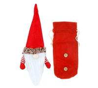 HKYFNNBW - Coperture natalizie per bottiglie di vino, decorazioni natalizie senza volto con Babbo Natale per sacchetti regalo per feste, Rosso, 28*13cm/11.02*5.12inches, Set di accessori per vino