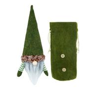 HKYFNNBW - Coperture natalizie per bottiglie di vino, decorazioni natalizie senza volto con Babbo Natale per sacchetti regalo per feste, Verde, 28*13cm/11.02*5.12inches, Set di accessori per vino