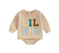 HKYFNNBW - Fratello Abbigliamento Abbinamento Vestito Manica Lunga Lettera Ricamo Felpa Pantaloni Set Bambino Ragazzo Vestiti Autunno, Albicocca, 3-6 Months
