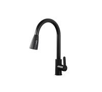 HKYPCOKVK Rubinetto della Cucina Acqua Fredda e Calda Lavabo for Verdure a Doppio Uso Girevole Nero esteso Tipo a Tirante for Domestico(Noir)