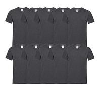 HL-Kauf - 10 t-shirt Fruit of the Loom con scollo a V, taglia M, L, XL, XXL, vari colori, Erica scura da 10 pezzi, L