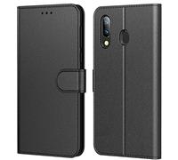 Hl Tenphone Etui Coque pour Samsung Galaxy A20E, Protection Housse en Cuir Portefeuille Livre,[Emplacements Cartes],[Fonction Support],[Fermeture Magnétique] pour (Galaxy A20E (5,80 Pouces),Noir)